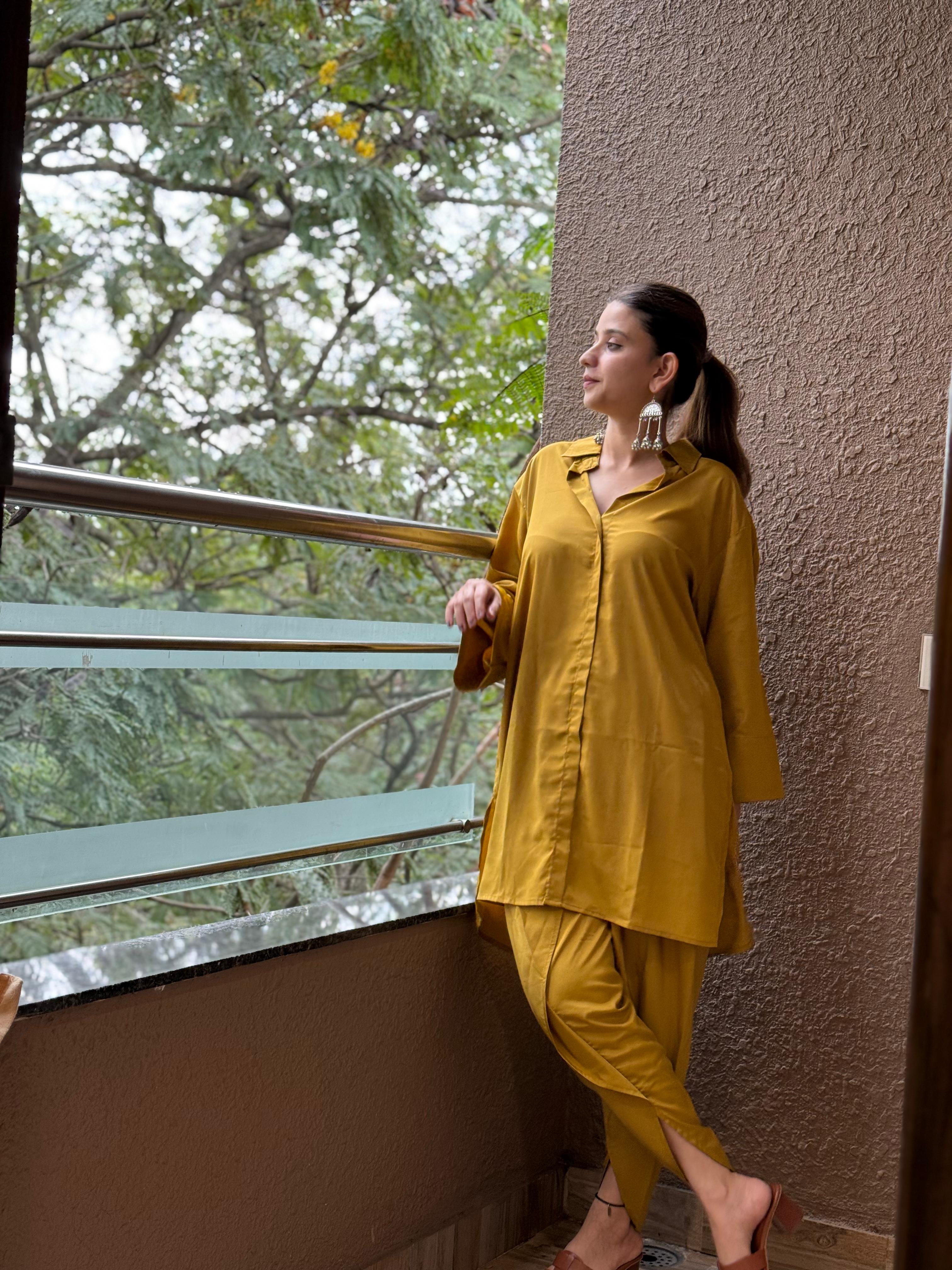 Mustard Gold Tulip Pant Set – ZAUJA Gulnaar
