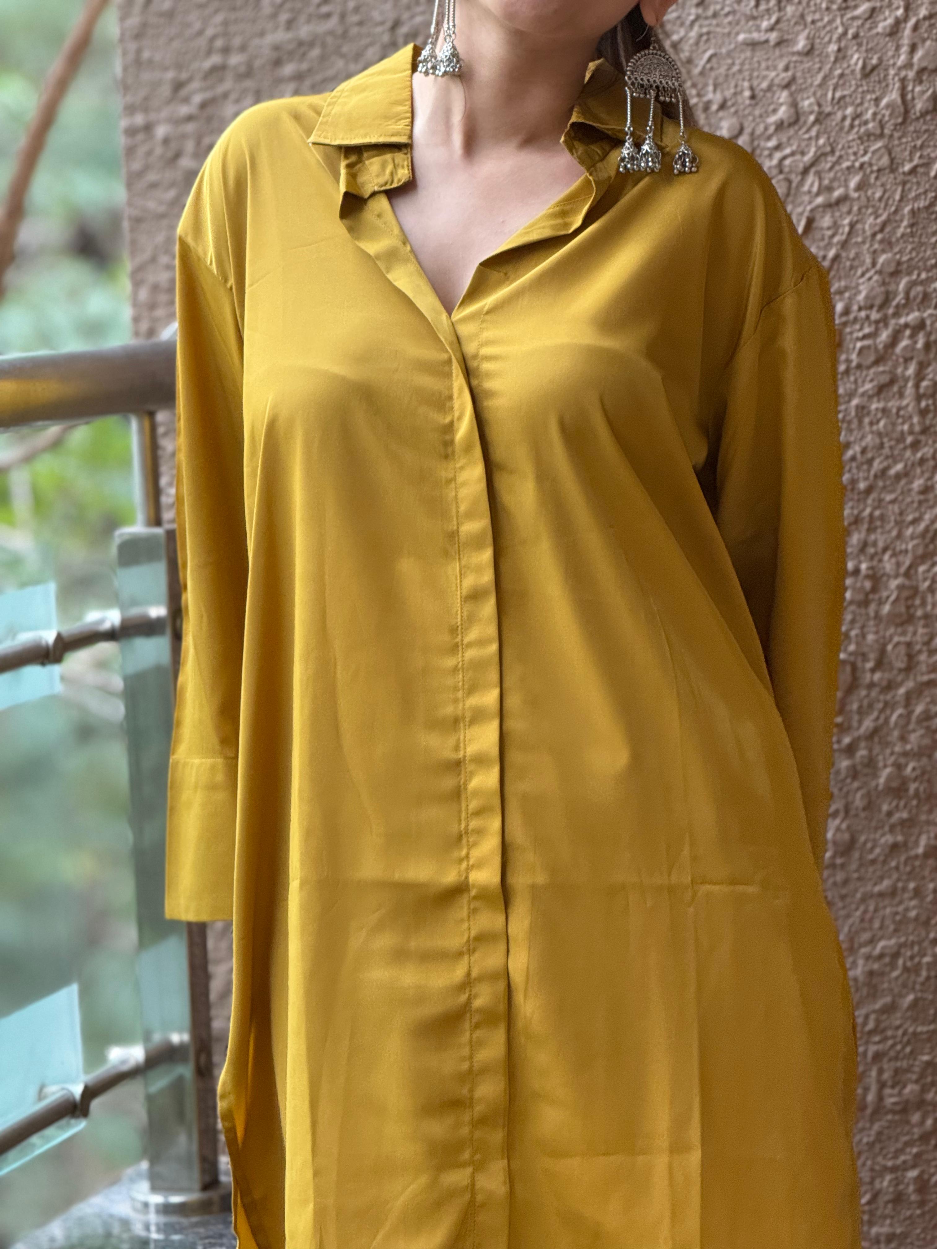 Mustard Gold Tulip Pant Set – ZAUJA Gulnaar