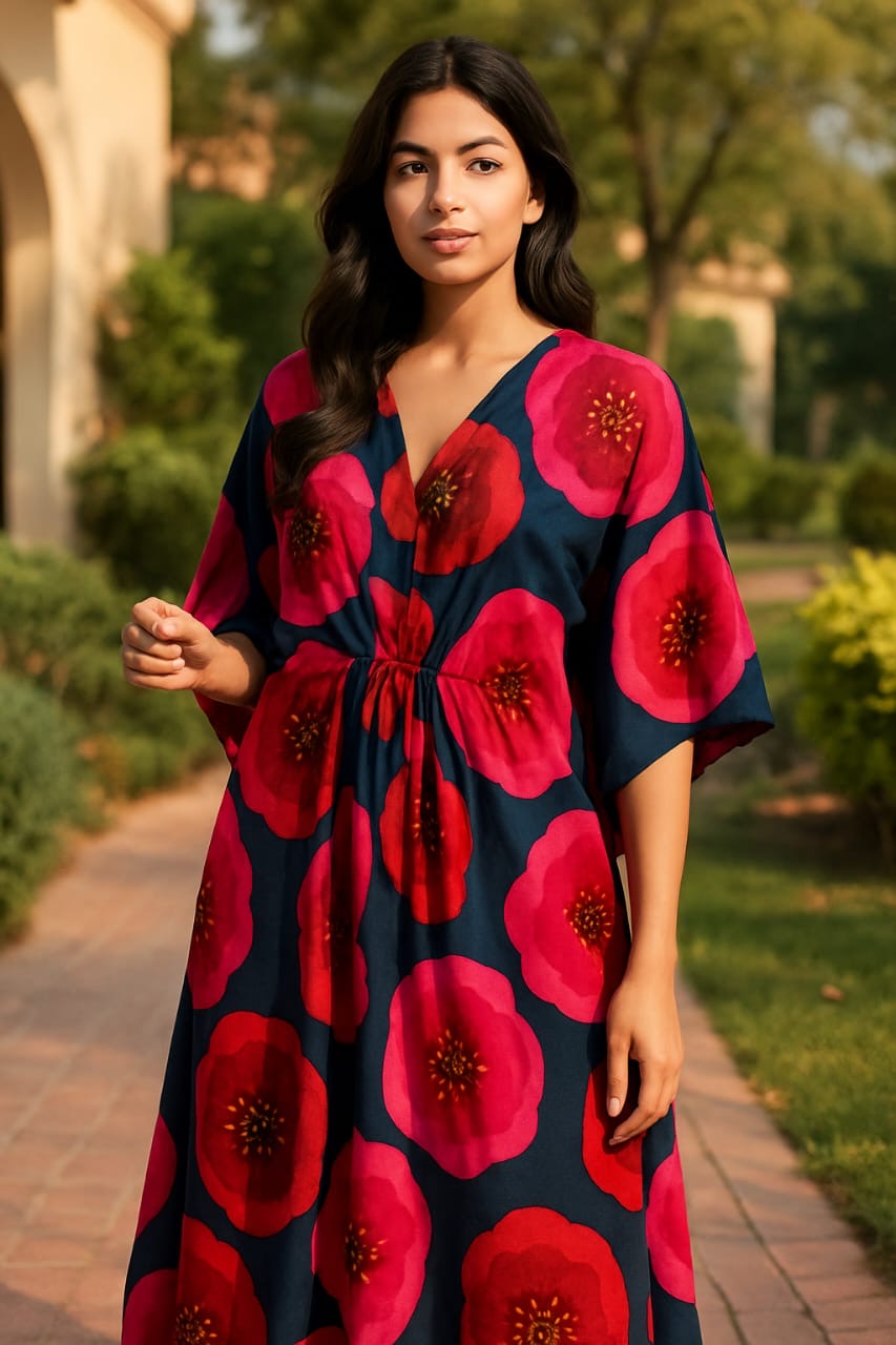 MAHROSH Dark pink stylish single piece dress