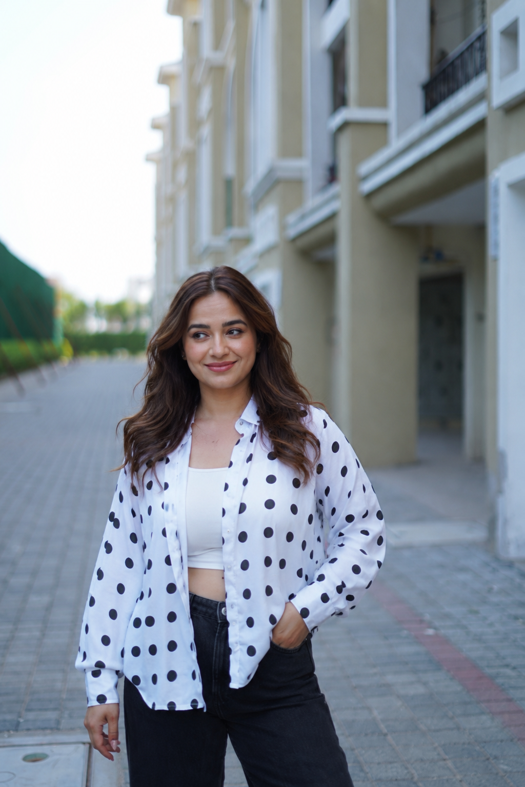 Women’s Polka Dot Crepe Shirt | ZAUJA Sitara