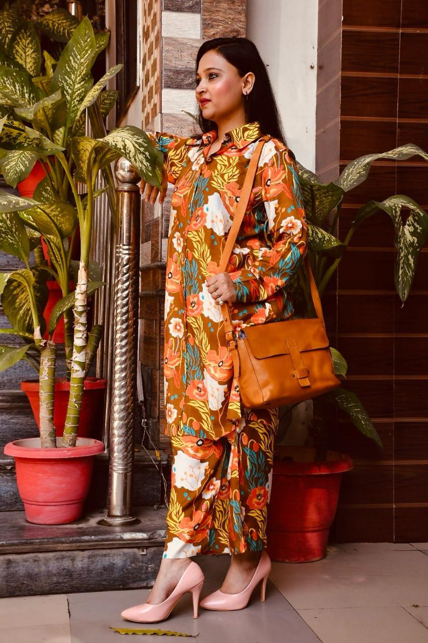 Summers best seller ultra comfortable multi colour suit/coord set .