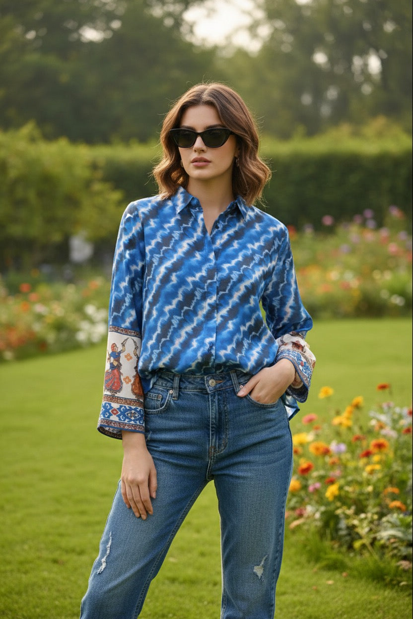 Zauja Vanya Blue Shirt