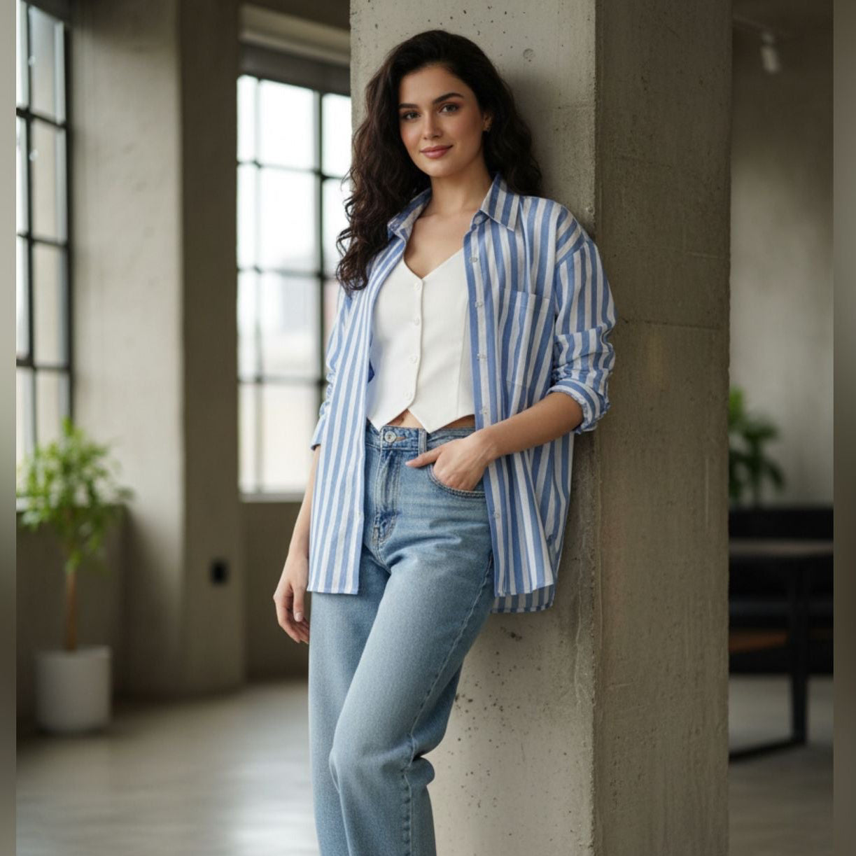 ZAUJA Saanjh  – Deepika inspired  stripe shirt