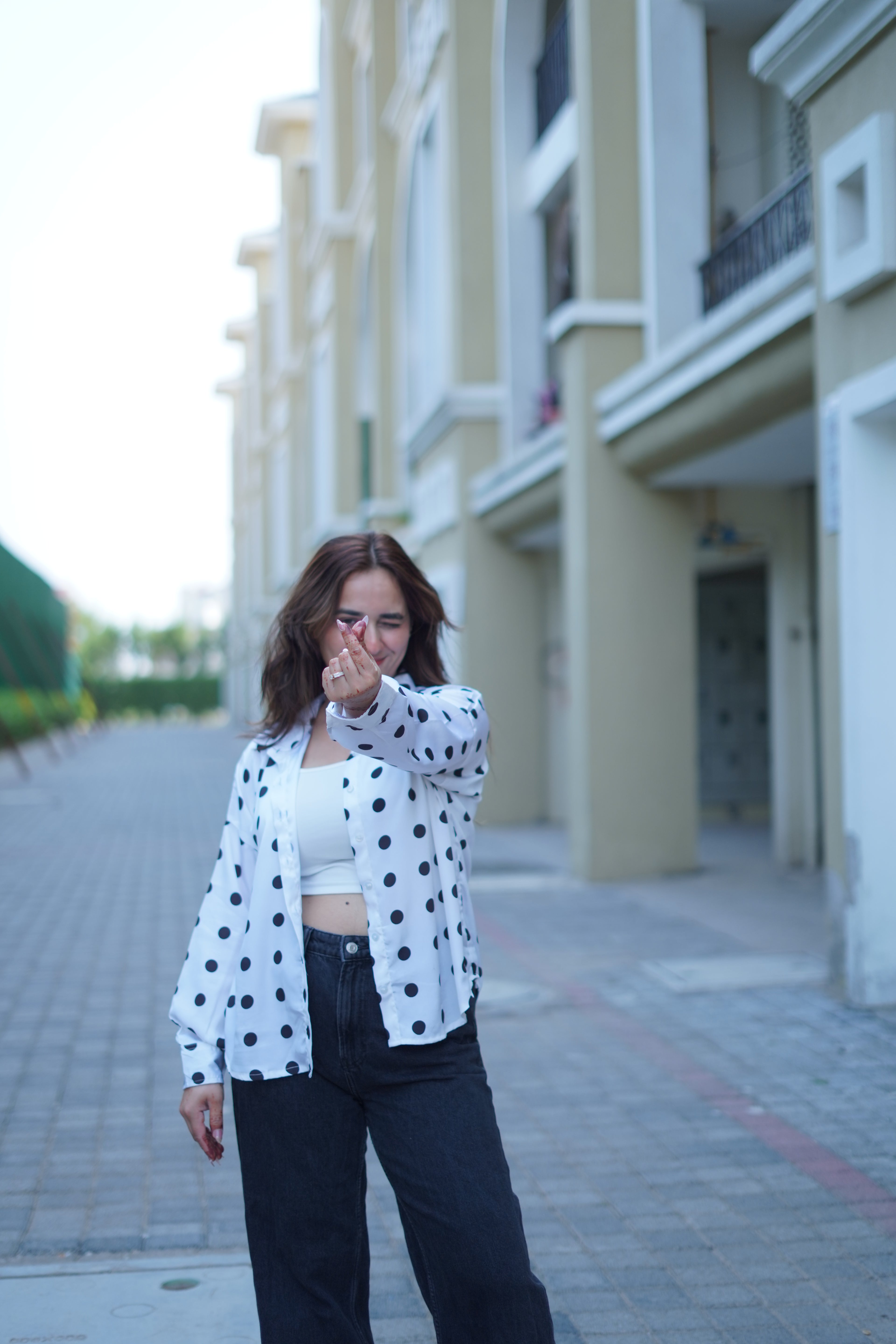 Women’s Polka Dot Crepe Shirt | ZAUJA Sitara